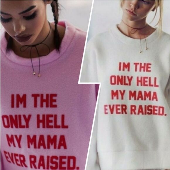 Dolls Kill "I'm The Only Hell My Mama Ever Raised" Pullover Fleece Sweat… - Picture 9 of 9